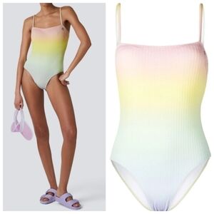 New Perfect Moment Sol UV Protective Gradient-Effect Pastel Rainbow Swimsuit NWT